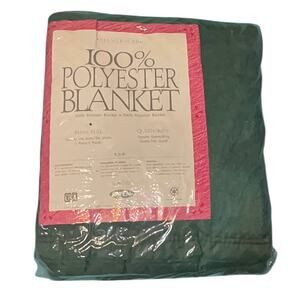 Challenger Blanket Vintage Twin/Full New in Package Forest Green Satin Trim USA